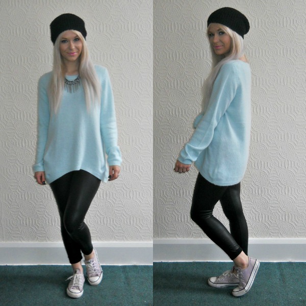 Outfit of the Day: Winter Pastels & Leather Leggings